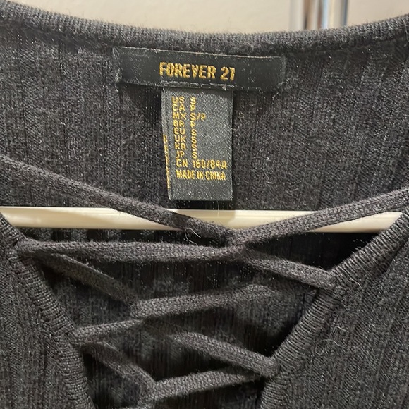 Forever 21 Lace-Up Crossover Sweater Top - Picture 4 of 5